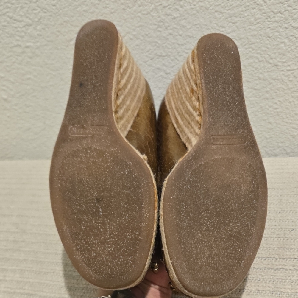 Coach Gold Espadrille Shoes with Bow - Picture 4 of 5